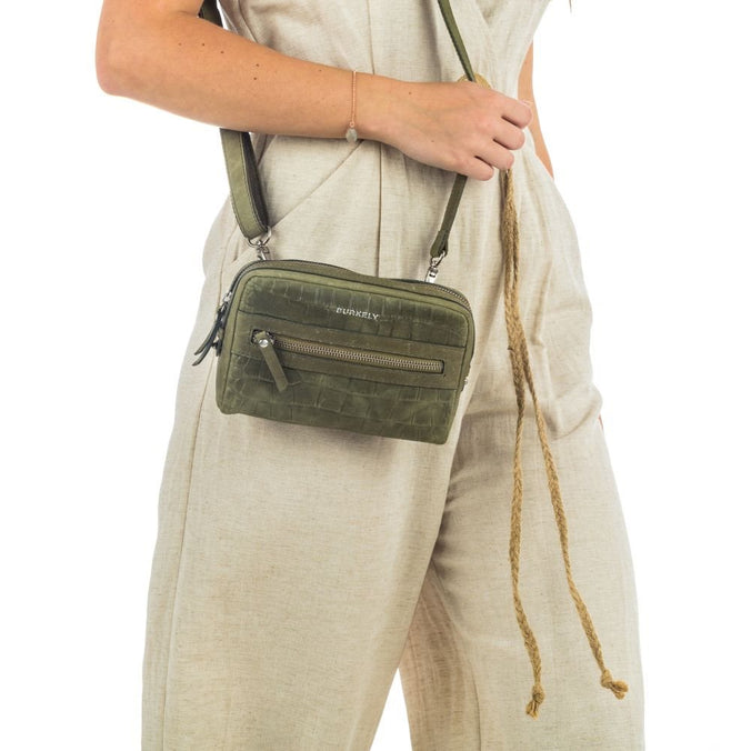 BURKELY Croco Cody 5-Way Bag Groen