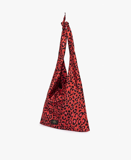 Wouf Satin Tote Red Leopard